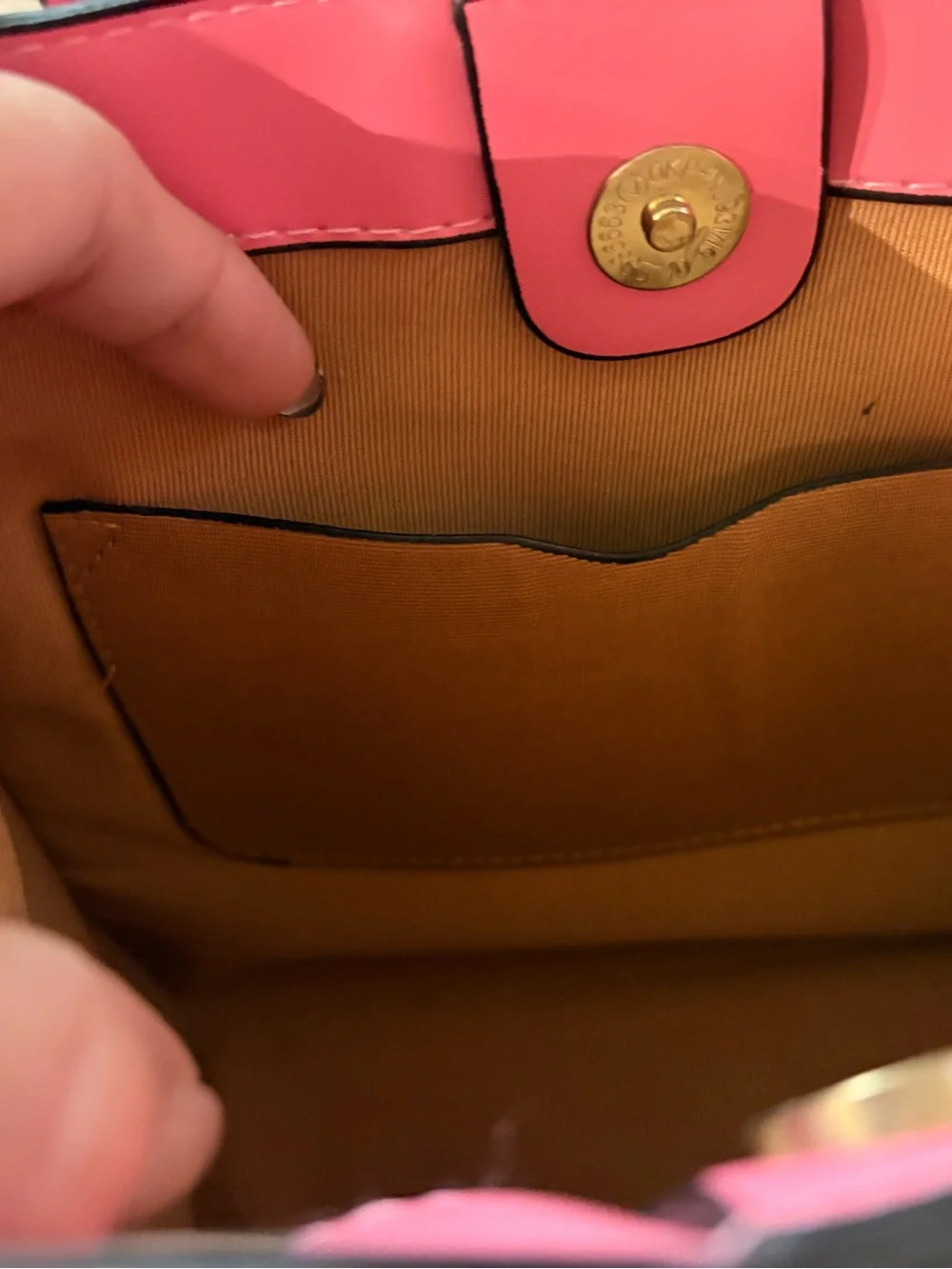 Pink Canvas & Leather Tote with Adjustable Strap